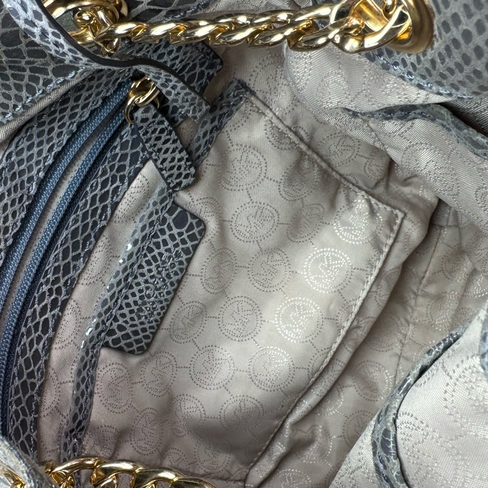 Michael Michael Kors Metallic Python Embossed Lea… - image 8